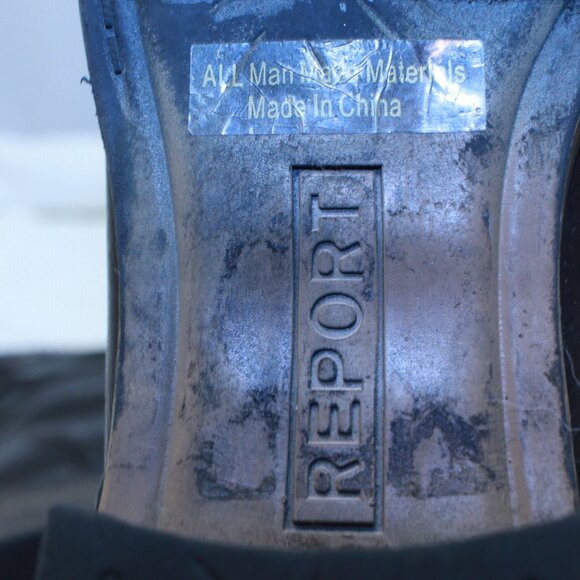 Report Size 8.5 Brown Faux Leather Lace Up Embellished NYLES Cap Toe Combat Boot - Picture 7 of 13